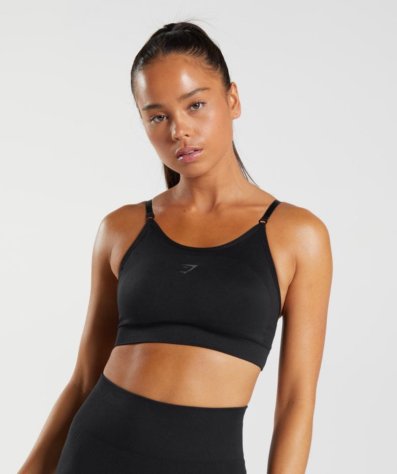 Women\'s Gymshark Flex Strappy Sports Bra Black | CA 0DAN56